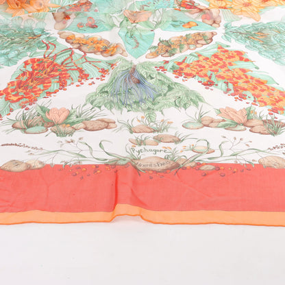 Hermès Carré 90 "Pythagore" Silk handkerchief in Orange