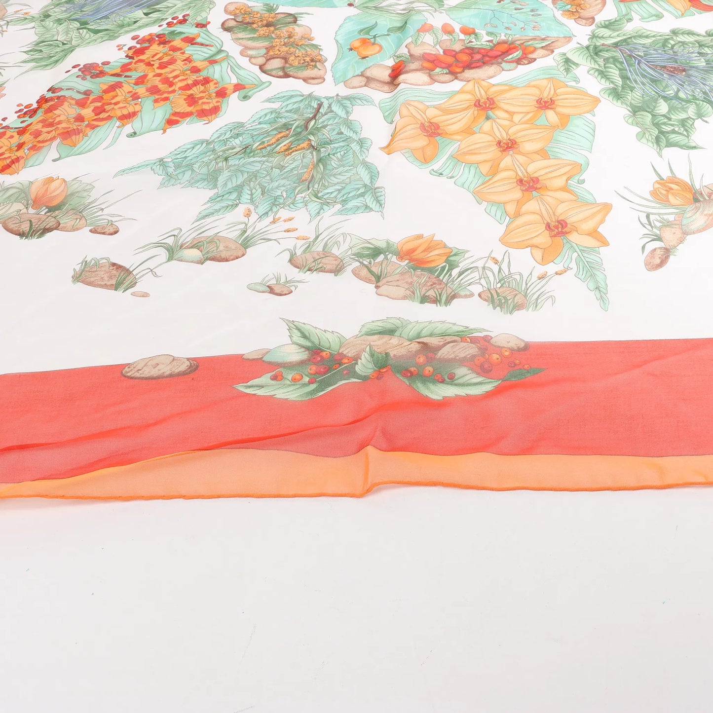 Hermès Carré 90 "Pythagore" Silk handkerchief in Orange