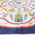 Hermès Pañuelo Carré 90 "Qu'importe le flacon" 100% seda en amarillo