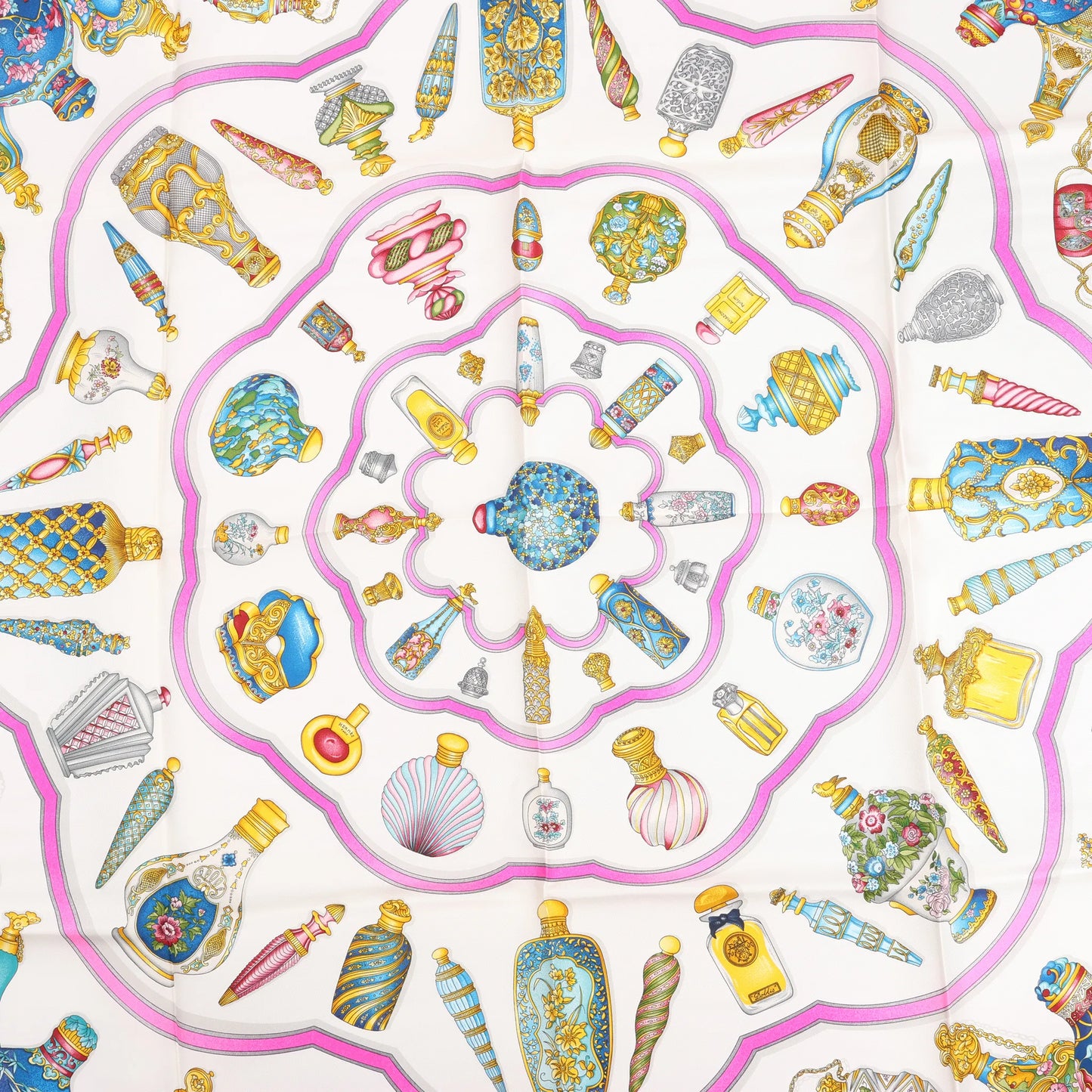 Hermès Carré 90 "Qu'importe Le Flacon" Mouchoir en soie en Bleu