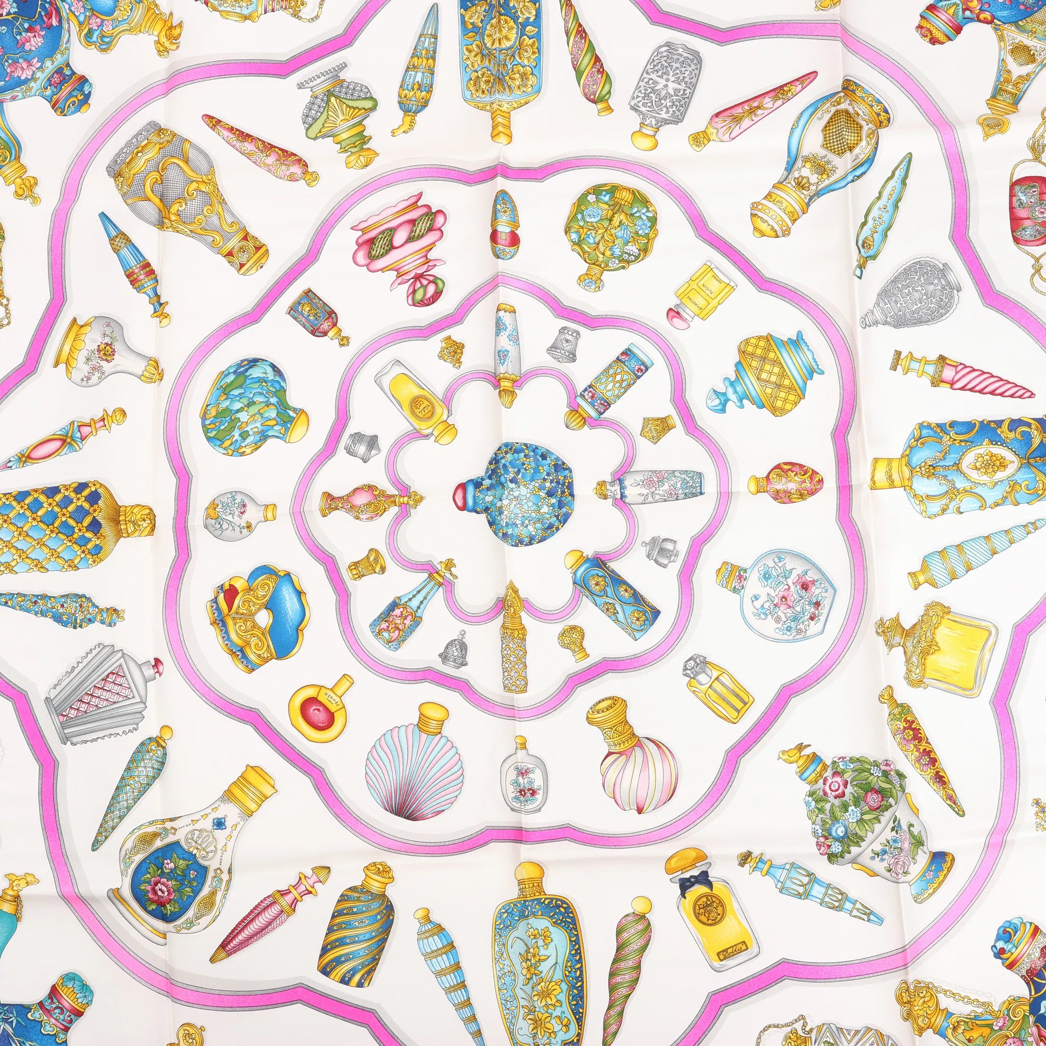 Hermès Carré 90 "Qu'importe Le Flacon" Silk handkerchief in Blue
