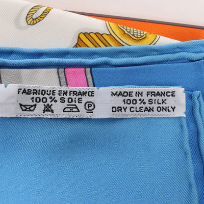 Hermès Carré 90 "Qu'importe Le Flacon" Mouchoir en soie en Bleu