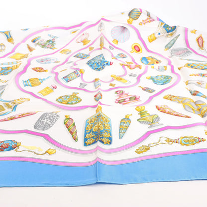 Hermès Carré 90 "Qu'importe Le Flacon" Mouchoir en soie en Bleu