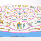 Hermès Carré 90 "Qu'importe Le Flacon" Silk handkerchief in Blue