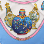 Hermès Carré 90 "Qu'importe le flacon" Silk handkerchief in Blue