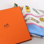 Hermès Carré 90 "Qu'importe le flacon" Silk handkerchief in Blue