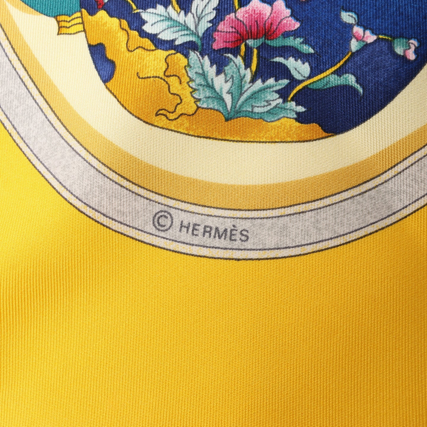 Hermès Carré 90 "Qu'importe le flacon" 100% Silk Scarf in Yellow