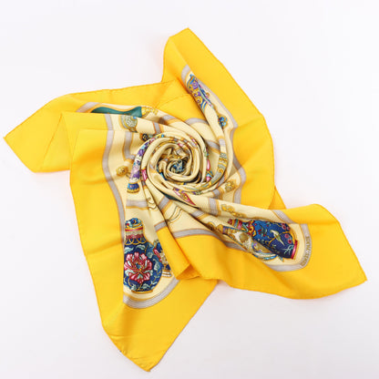 Hermès Carré 90 "Qu'importe le flacon" 100% Silk Scarf in Yellow