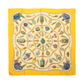 Hermès Carré 90 "Qu'importe le flacon" 100% Silk Scarf in Yellow