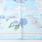 Hermès Carré 90 "Quai aux Fleurs" Silk handkerchief in Light Blue