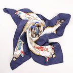 Hermès Carré 90 "RAILING" Silk handkerchief in Navy Blue