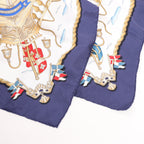 Hermès Carré 90 "RAILING" Silk handkerchief in Navy Blue