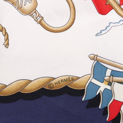 Hermès Carré 90 "RAILING" Silk handkerchief in Navy Blue