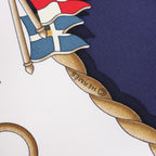 Hermès Carré 90 "RAILING" Silk handkerchief in Navy Blue