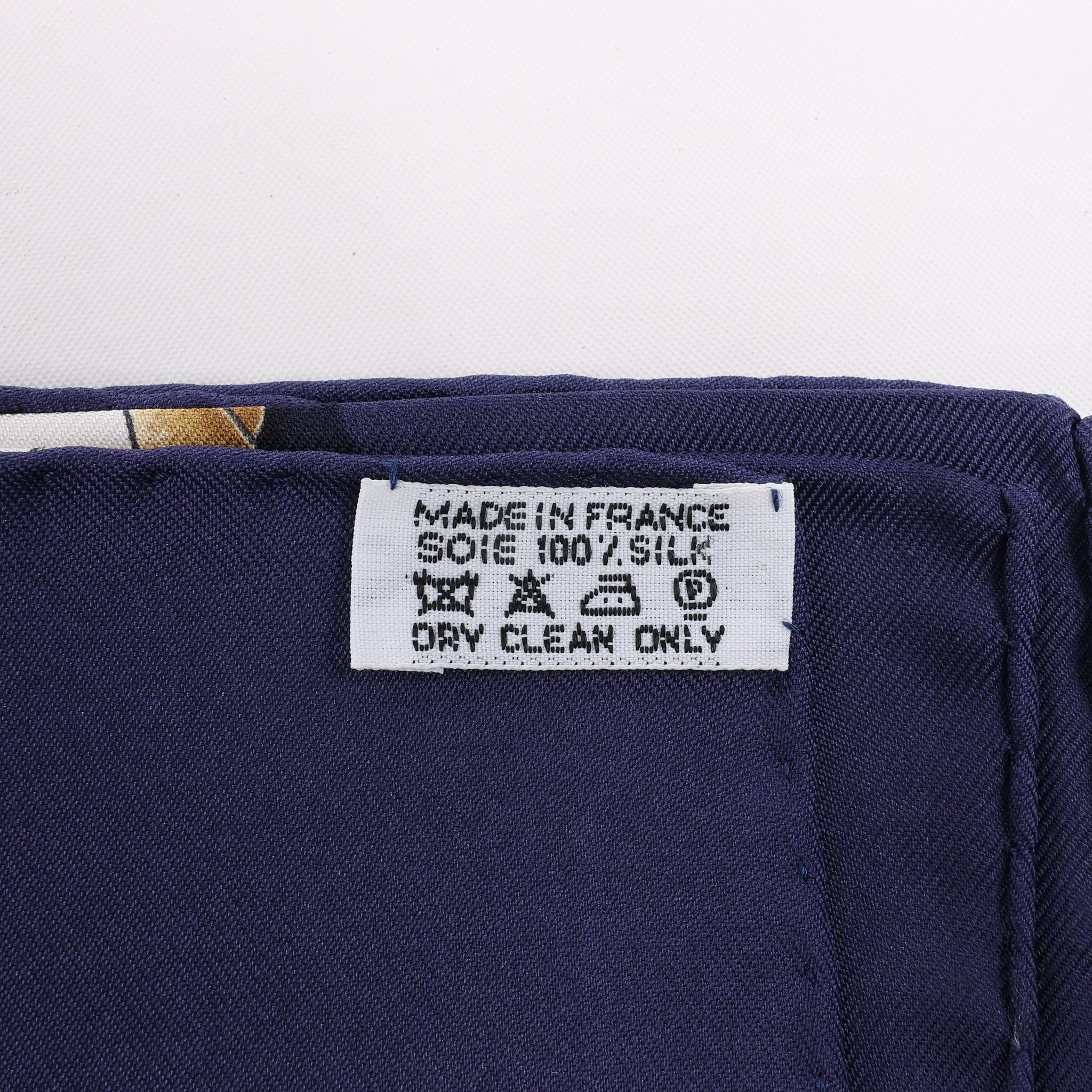 Hermès Carré 90 "RAILING" Silk handkerchief in Navy Blue