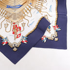 Hermès Carré 90 "RAILING" Silk handkerchief in Navy Blue