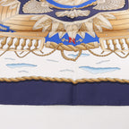 Hermès Carré 90 "RAILING" Silk handkerchief in Navy Blue