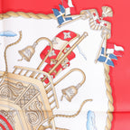 Hermès Carré 90 "Railing" Silk handkerchief in Red