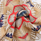 Hermès Carré 90 "Railing" Silk handkerchief in Red