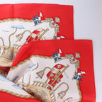 Hermès Carré 90 "Railing" Silk handkerchief in Red