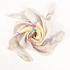 Hermès Carré 90 "REGINA" Silk handkerchief in Beige
