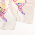 Hermès Carré 90 "REGINA" Silk handkerchief in Beige