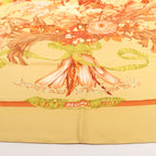 Hermès Carré 90 "REGINA" Silk handkerchief in Yellow