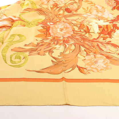 Hermès Carré 90 „REGINA“ Seidentaschentuch in Gelb