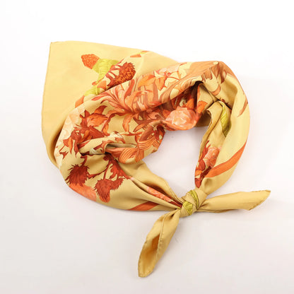 Hermès Carré 90 „REGINA“ Seidentaschentuch in Gelb