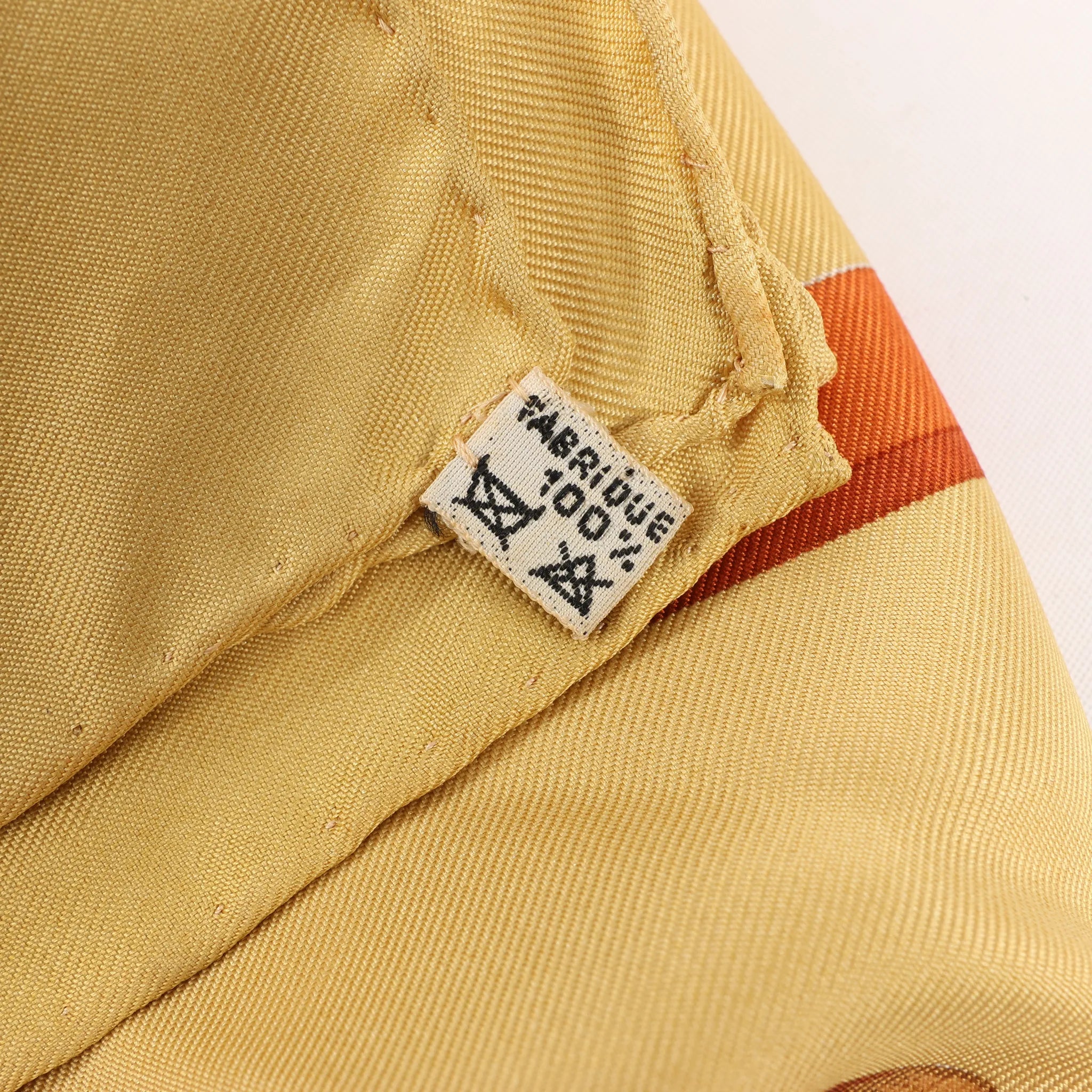 Hermès Carré 90 "REGINA" Silk handkerchief in Yellow