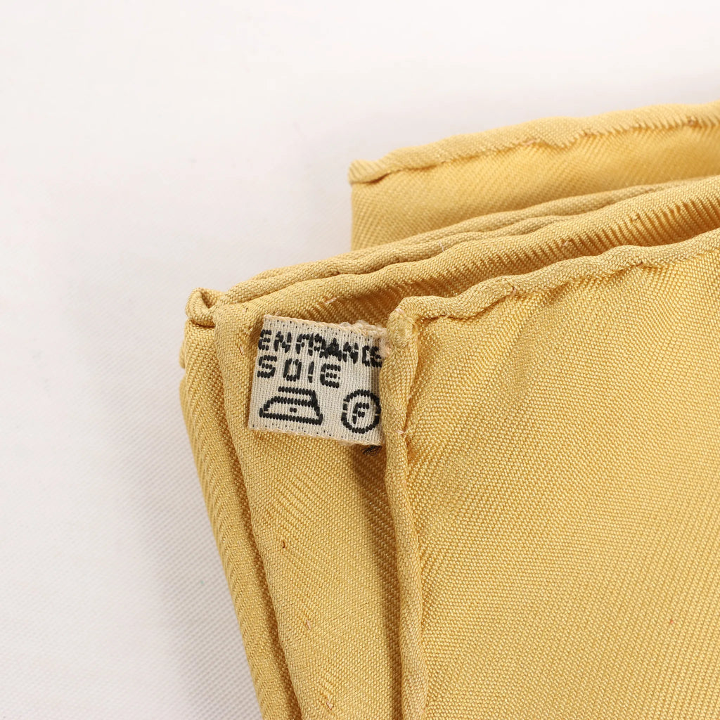 Hermès Carré 90 "REGINA" Silk handkerchief in Yellow