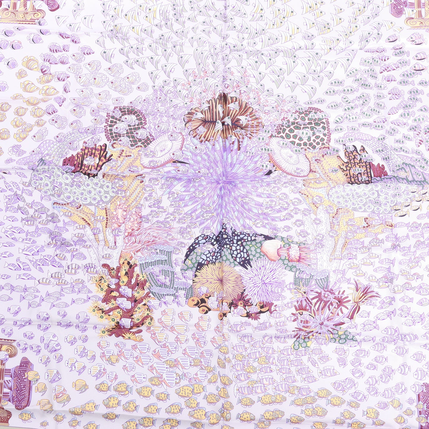 Hermès Carré 90 "RENCONTRE OCEANE" Silk handkerchief in Purple