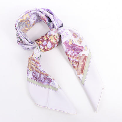 Hermès Carré 90 "RENCONTRE OCEANE" Silk handkerchief in Purple