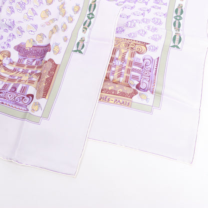 Hermès Carré 90 "RENCONTRE OCEANE" Silk handkerchief in Purple