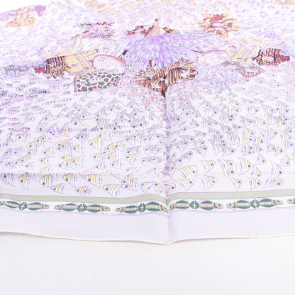 Hermès Carré 90 "RENCONTRE OCEANE" Silk handkerchief in Purple