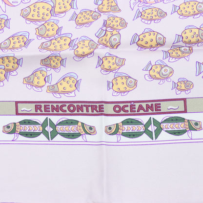 Hermès Carré 90 "RENCONTRE OCEANE" Silk handkerchief in Purple