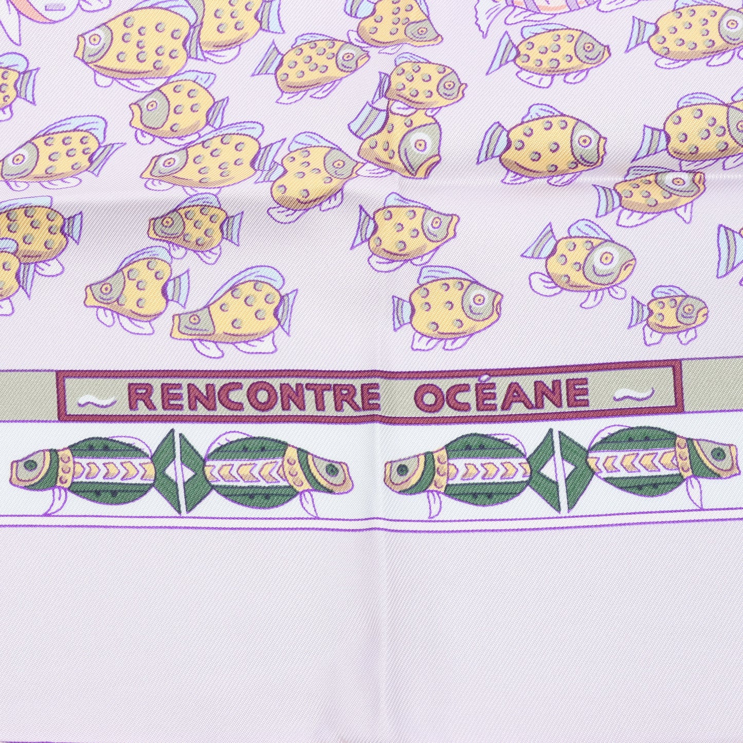 Hermès Carré 90 "RENCONTRE OCEANE" Silk handkerchief in Purple