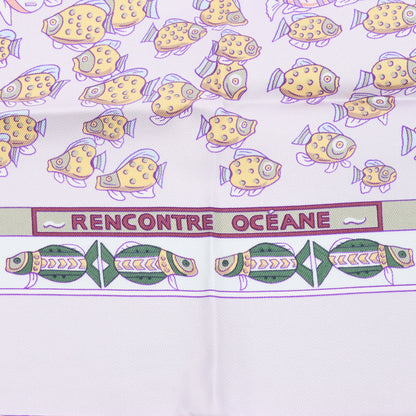 Hermès Carré 90 "RENCONTRE OCEANE" Silk handkerchief in Purple