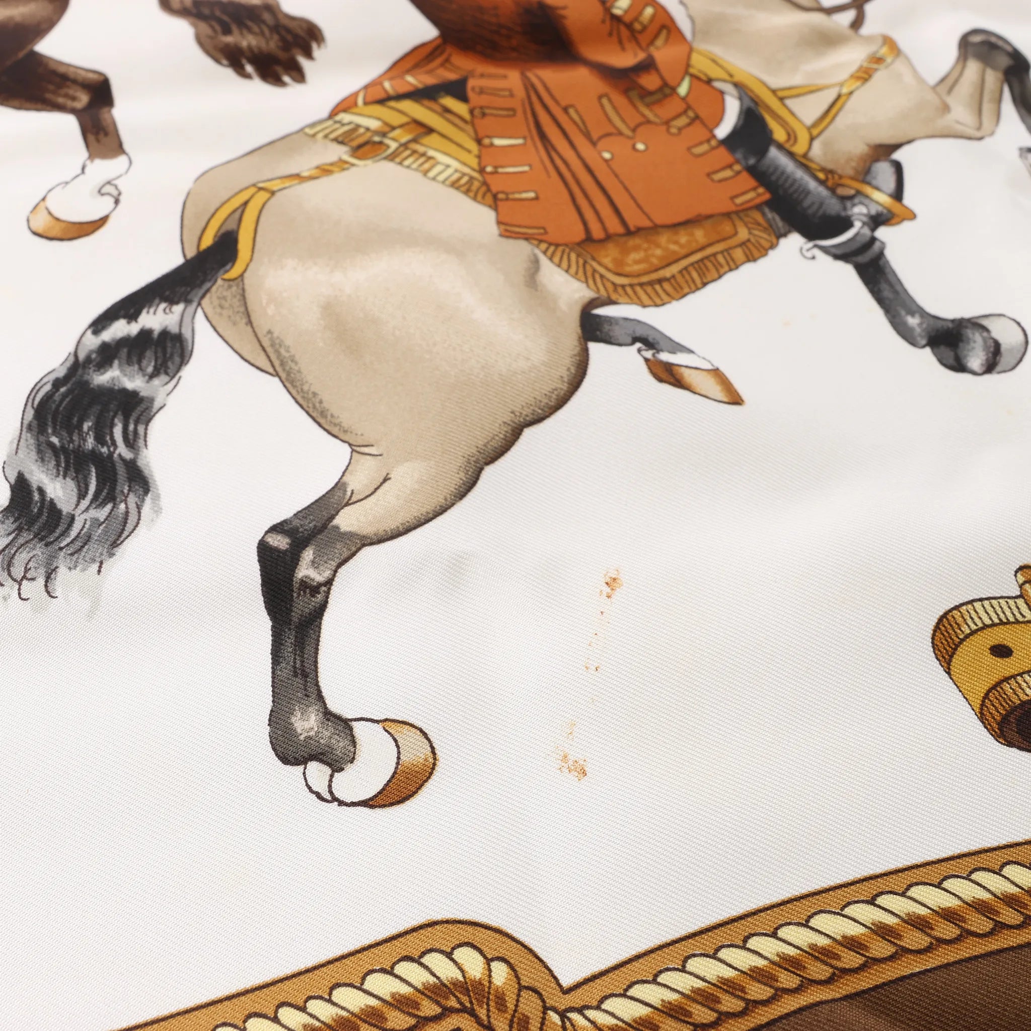 Hermès Carré 90 "REPRISE" Silk handkerchief in Brown