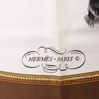 Hermès Carré 90 "REPRISE" Silk handkerchief in Brown