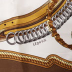 Hermès Carré 90 "REPRISE" Silk handkerchief in Brown