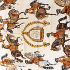 Hermès Carré 90 "REPRISE" Silk handkerchief in Brown
