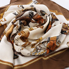 Hermès Carré 90 "REPRISE" Silk handkerchief in Brown