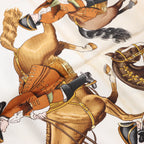 Hermès Carré 90 "REPRISE" Silk handkerchief in Brown