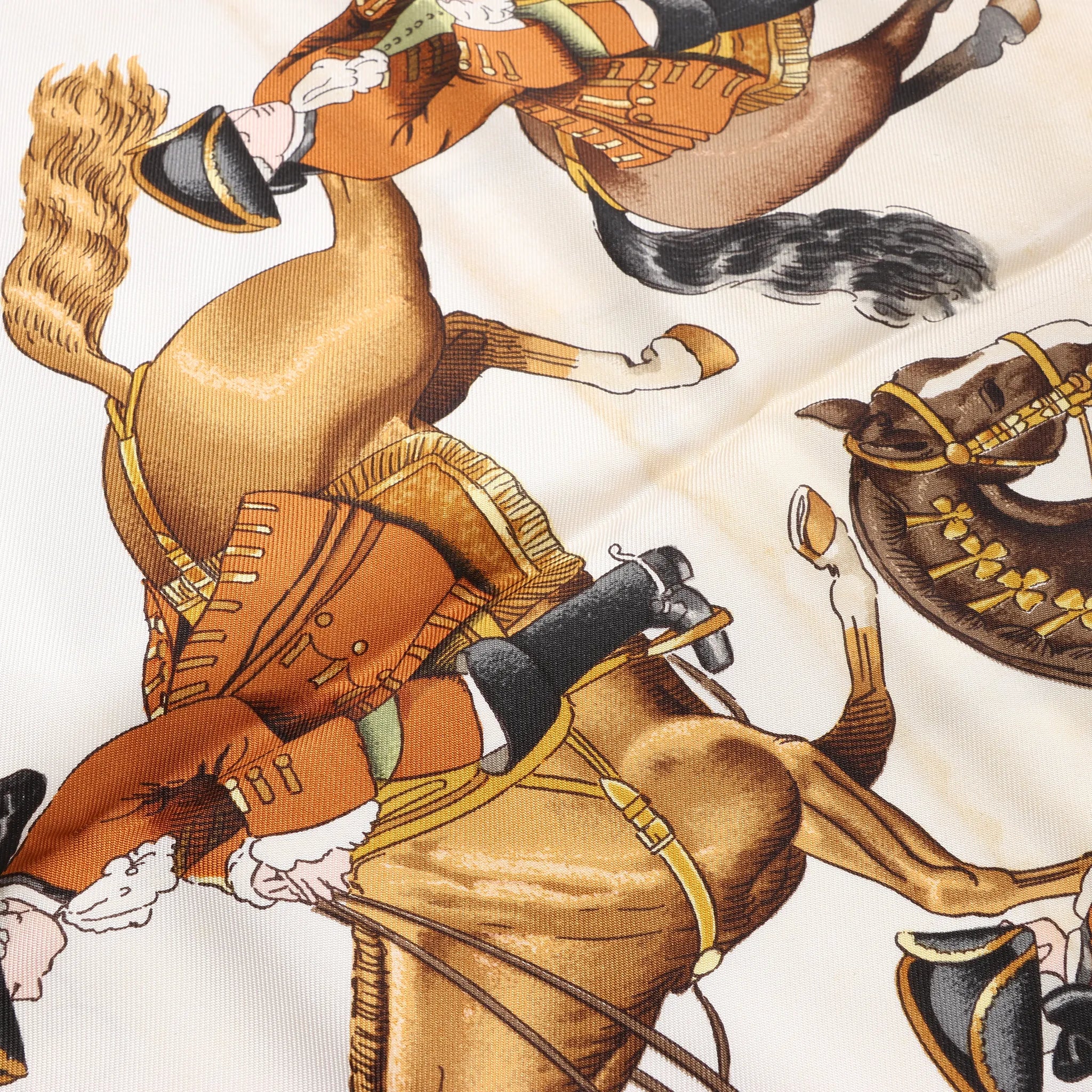 Hermès Carré 90 "REPRISE" Silk handkerchief in Brown