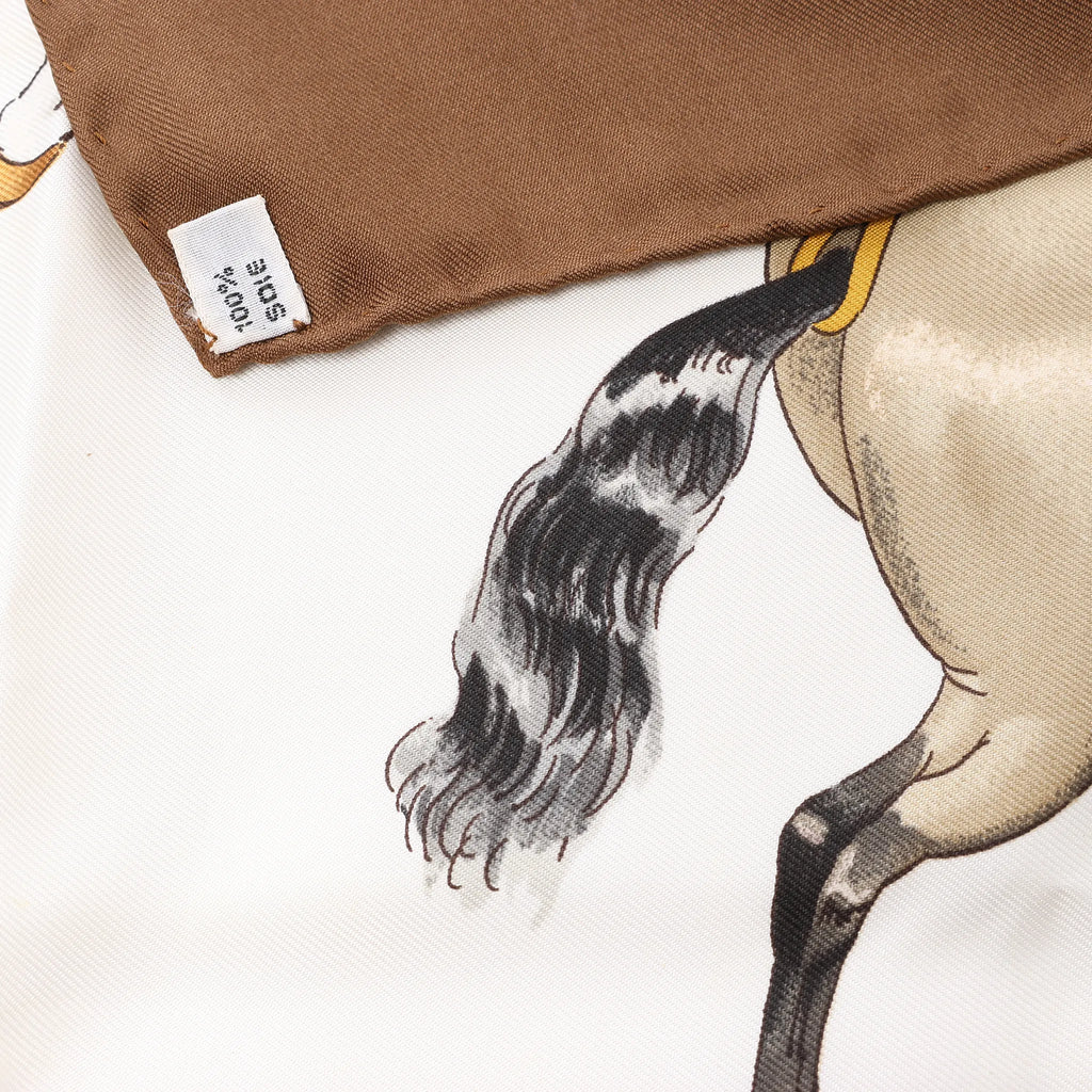 Hermès Carré 90 "REPRISE" Silk handkerchief in Brown