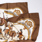 Hermès Carré 90 "REPRISE" Silk handkerchief in Brown