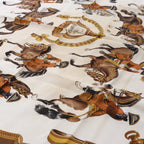 Hermès Carré 90 "REPRISE" Silk handkerchief in Brown