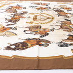 Hermès Carré 90 "REPRISE" Silk handkerchief in Brown