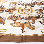 Hermès Carré 90 "REPRISE" Silk handkerchief in Brown